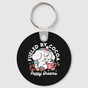 Cosy Puppy Dreams – Hot Chocolate and Christmas Key Ring
