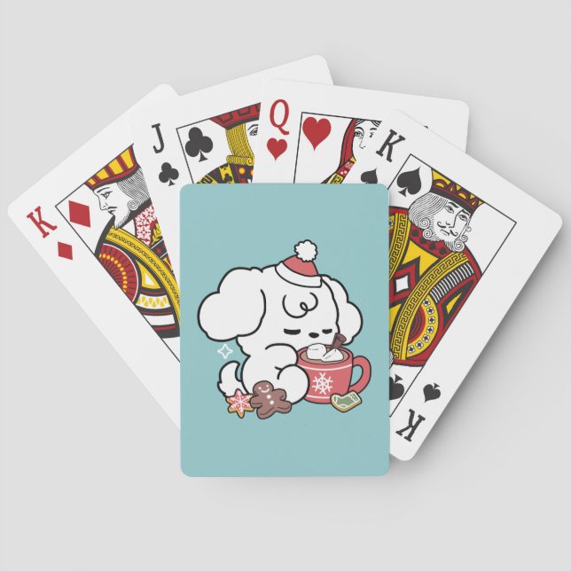 Cosy Puppy Dreams – Hot Chocolate and Christmas Playing Cards (Back)