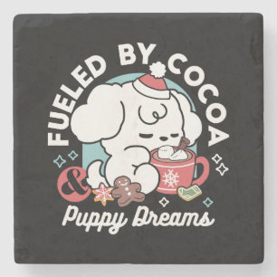 Cosy Puppy Dreams – Hot Chocolate and Christmas Stone Coaster