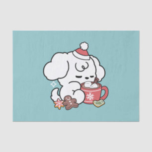 Cosy Puppy Dreams – Hot Chocolate and Christmas Tissue Paper