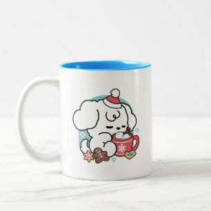 Cosy Puppy Dreams – Hot Chocolate and Christmas Two-Tone Coffee Mug