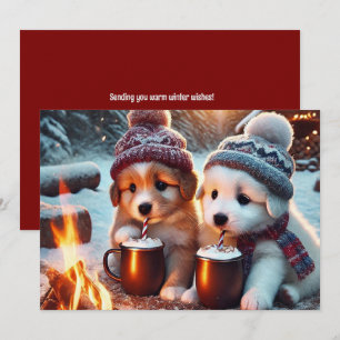 Cosy Puppy Winter Card • Cute Dog Love