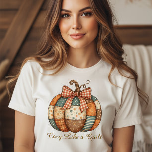 Cosy Quilt Pumpkin - Autumn Fall Apparel & Gifts Tri-Blend Shirt