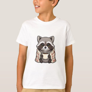 Cosy Racoon Coffee Blanket Kids T-Shirt