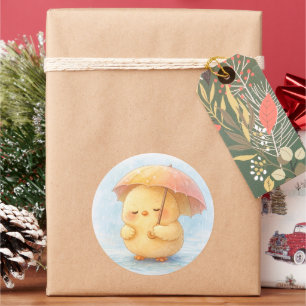 Cosy Rainy Day Alma Chick Cute Illustration Classic Round Sticker