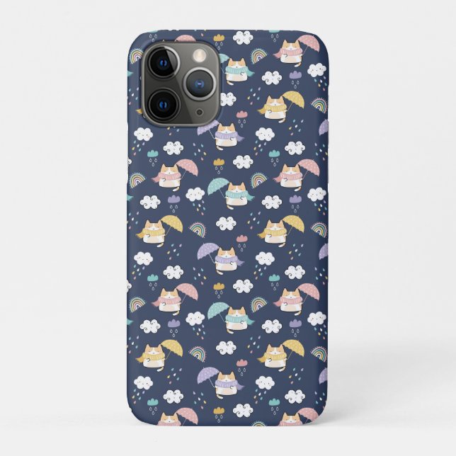 Cosy Rainy Day Pattern  Case-Mate iPhone Case (Back)
