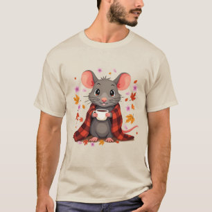 Cosy Rat or Mouse in Blanket Coffee Autumn Sweatsh T-Shirt