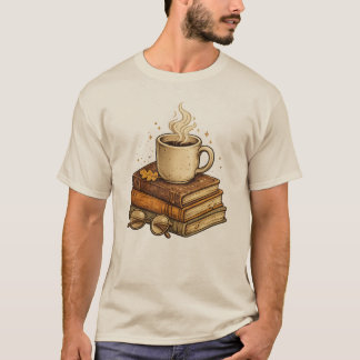 Cosy Reading Aesthetic Books and Coffee Lover T-Sh T-Shirt