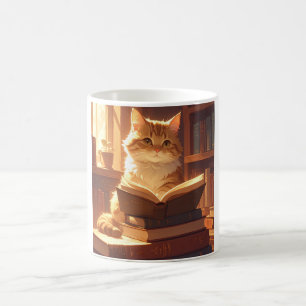 Cosy Reading Cat Coffee Mug