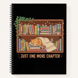 Cosy Reading Cat "Just One More Chapter" Book Love