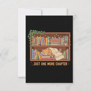 Cosy Reading Cat "Just One More Chapter" Book Love Thank You Card
