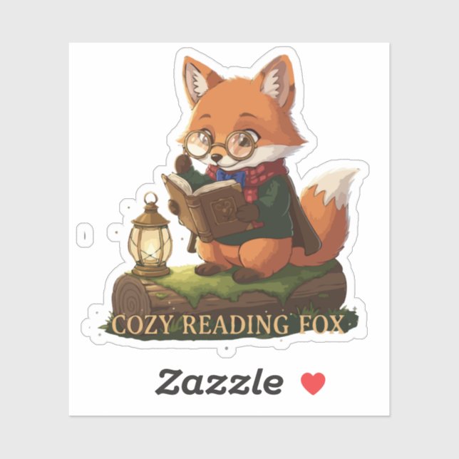  Cosy Reading Fox | Cute Whimsical Book Lover  (Sheet)