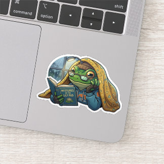 Cosy Reading Frog Sticker