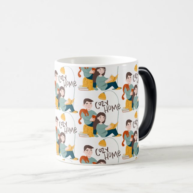 Cosy Reading Together – Father and Daughter Story Magic Mug (Front Right)