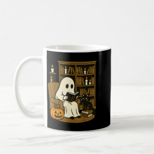 Cosy Reading With Black Cat And Pumpkin Halloween Coffee Mug