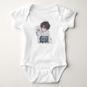 Cosy Rebel Anime Boy - Aesthetic Kids White Hoodie Baby Bodysuit