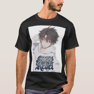 Cosy Rebel Anime Boy - Aesthetic Streetwear White  T-Shirt