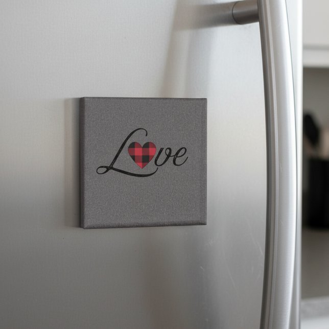 Cosy Red Buffalo Plaid Love Knit Pattern  Magnet (Creator Uploaded)