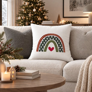 Cosy Red Green Boho Christmas Decorative Throw Pil Cushion