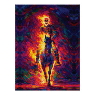 Cosy Red Telephone Booth White Cat Night Scene Poster