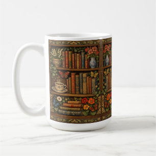 Cosy retro book shelf coffee mug