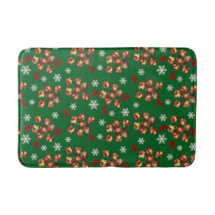 Cosy Roasted Chestnuts And Snowflakes Winter Bath Mat