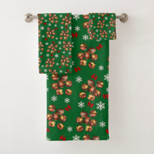 Cosy Roasted Chestnuts And Snowflakes Winter Bath Towel Set