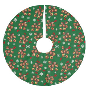 Cosy Roasted Chestnuts And Snowflakes Winter Brushed Polyester Tree Skirt