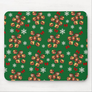 Cosy Roasted Chestnuts And Snowflakes Winter Mouse Mat