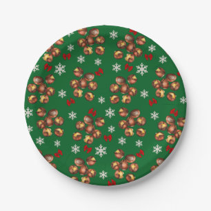 Cosy Roasted Chestnuts  And Snowflakes Winter Paper Plate