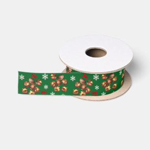 Cosy Roasted Chestnuts And Snowflakes Winter Satin Ribbon