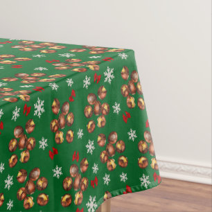 Cosy Roasted Chestnuts  And Snowflakes Winter Tablecloth