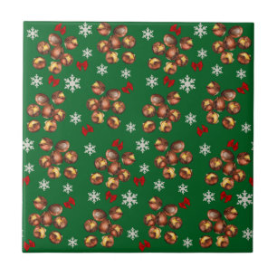 Cosy Roasted Chestnuts  And Snowflakes Winter Tile