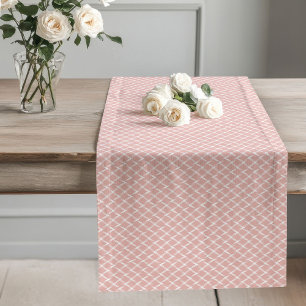 Cosy Rose Gold Chequered Table Runner Holiday Chic