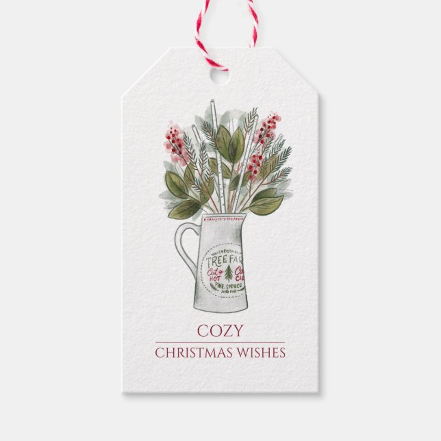 Cosy Rustic Christmas Holiday Gift Tags (Front)