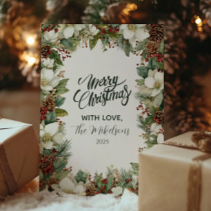 Cosy Rustic Evergreen Christmas Holiday Card