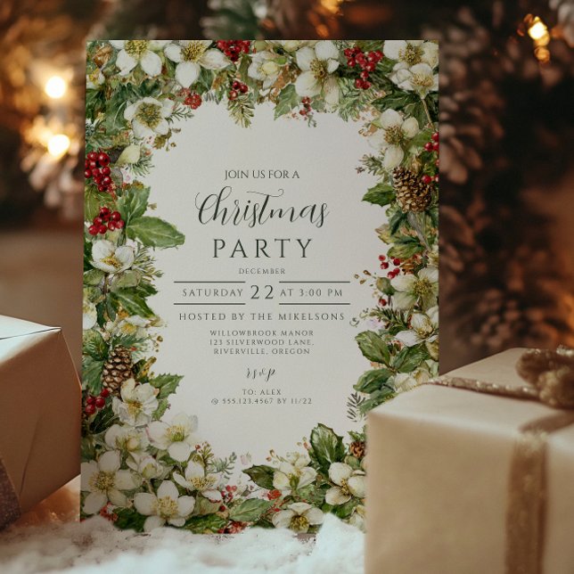 Cosy Rustic Evergreen Christmas Invitation (Creator Uploaded)