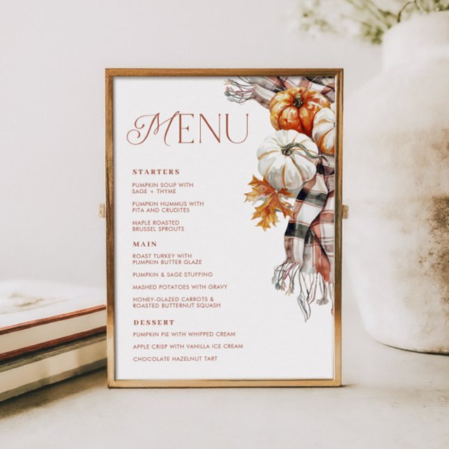 Cosy Rustic Fall 5x7 Dinner Menu Invitation (Cozy Rustic Fall 5x7 Dinner Menu Invitation
)