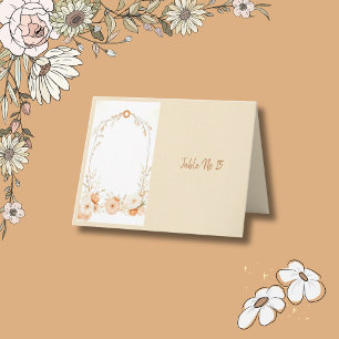Cosy Rustic Floral Wedding Frame table Thank You Card