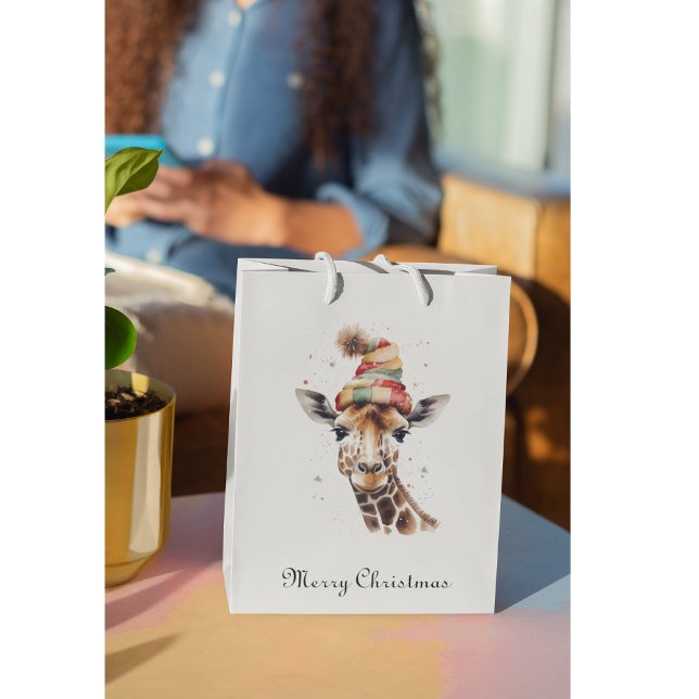 Cosy Safari Christmas, custom Medium Gift Bag (Creator Uploaded)