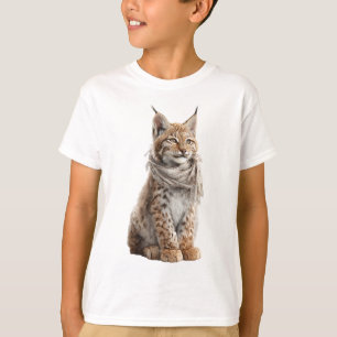 Cosy Scarf Bobcat Kitten Kids T-Shirt