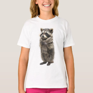 Cosy Scarf Standing Racoon Kids T-Shirt