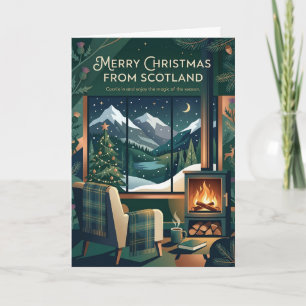 Cosy Scottish Christmas Fireplace Card
