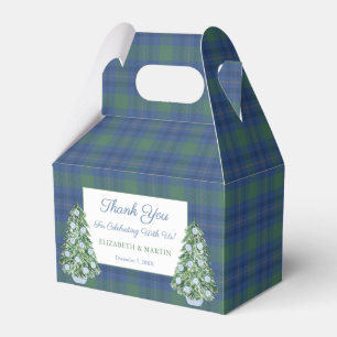 Cosy Scottish Tartan Plaid Christmas Tree Wedding Favour Box
