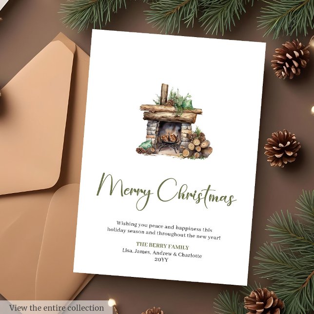 Cosy Script Font Botanical Christmas Greeting Card (Cozy Script Font Botanical Christmas Greeting Card

)