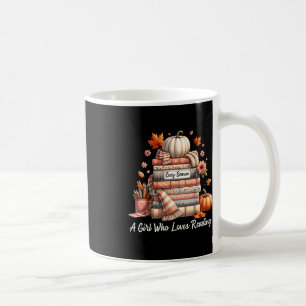 Cosy Season A Girl Who Loves Reading Fall Vibes  Coffee Mug