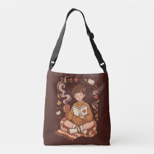 Cosy Season Autumn Reader Book Lover Cute Fall Crossbody Bag