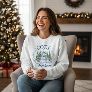 Cosy Season Cute Snowman Winter Christmas Trees Sweatshirt