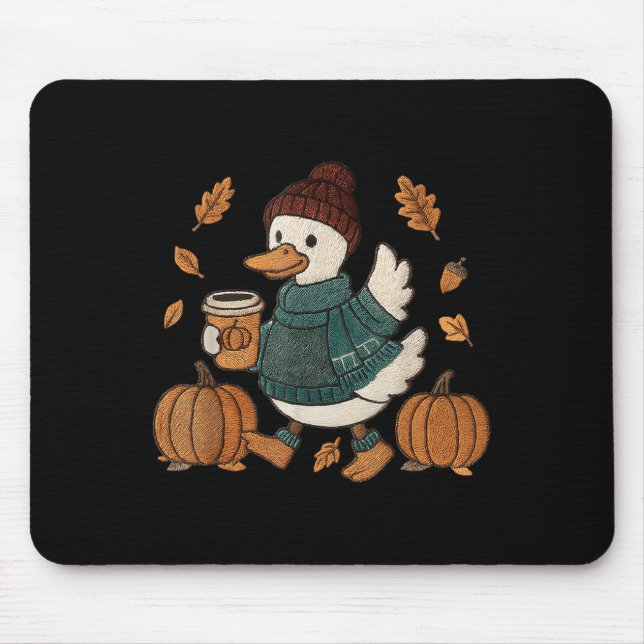 Cosy Season Duck Cute Fall Duck Pumpkin Sce Autumn Mouse Mat (Front)