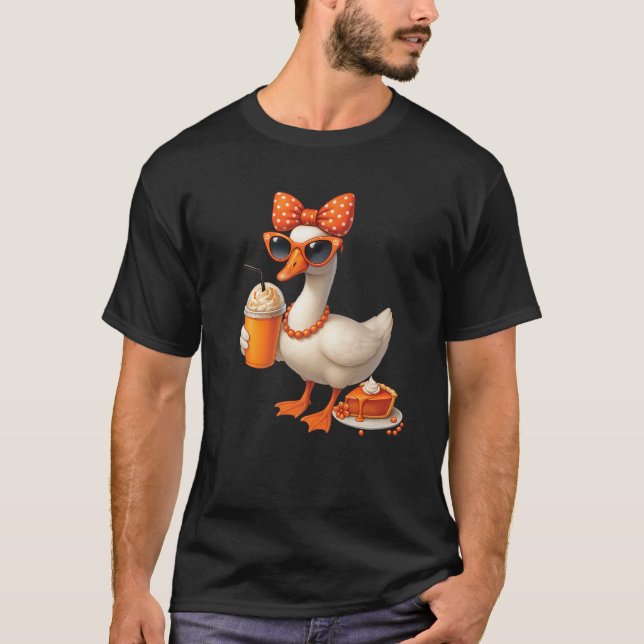 Cosy Season Fall Goose Bow Girls Autumn Vibes Than T-Shirt (Front)